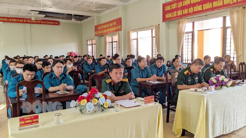 Tin hoạt động các huyện, thành phố ngày 11-3-2024 Các học viên dự lễ khai giảng. Ảnh: Kim Phụng.
