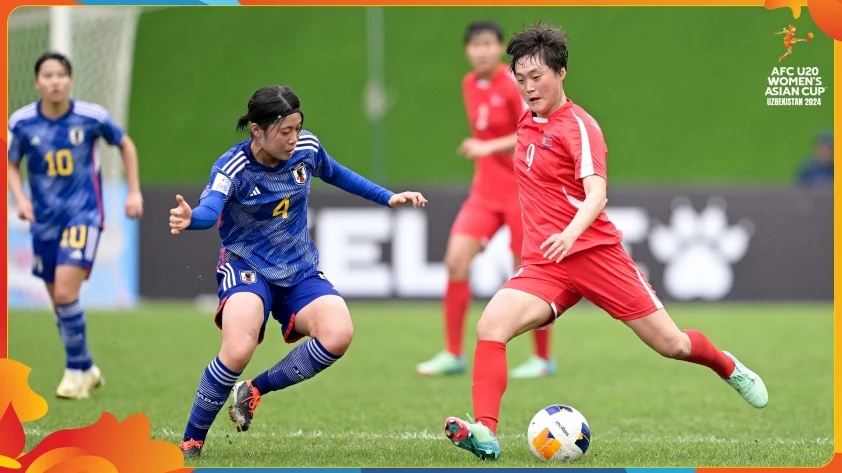 U20 nữ Triều Tiên đã đánh bại ĐKVĐ Nhật Bản để vào bán kết với ngôi nhất bảng (Ảnh: AFC)