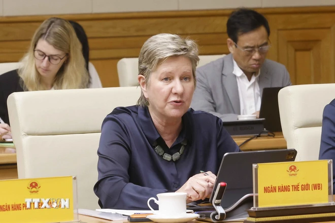 Đại diện Ngân hàng Thế giới (WB) phát biểu. Ảnh: Doãn Tấn/TTXVN