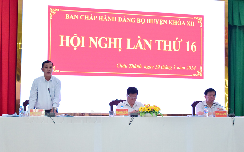 Châu Thành sơ kết tình hình thực hiện Nghị quyết quý I năm 2024