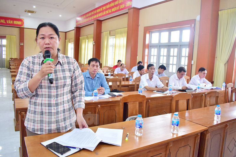 Châu Thành sơ kết tình hình thực hiện Nghị quyết quý I năm 2024 Đại biểu tham gia thảo luận tại hội nghị.