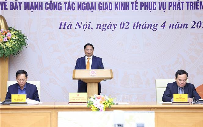 Thủ tướng Phạm Minh Chính chủ trì hội nghị. Ảnh: Dương Giang/TTXVN