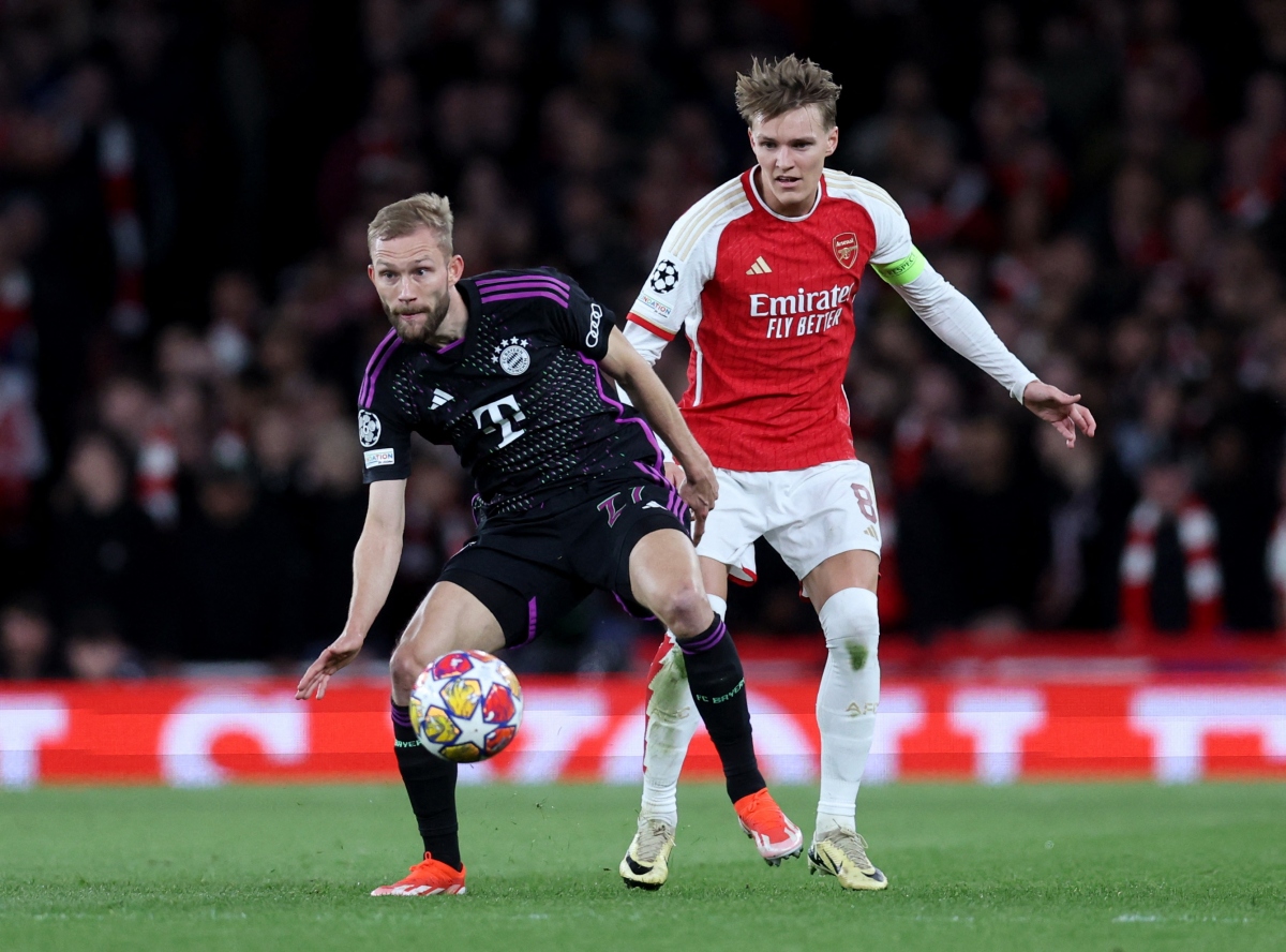 Arsenal hòa Bayern 2-2 trong trận cầu nhiều cảm xúc. Ảnh: Reuters