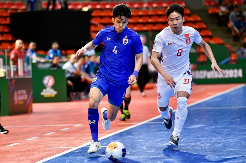 ĐT futsal Thái Lan tỏ ra áp đảo trước Trung Quốc (Ảnh: FAT)