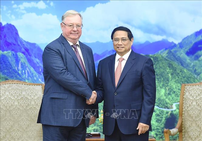 Thủ tướng Phạm Minh Chính tiếp Chủ tịch Hội Luật gia Liên bang Nga Thủ tướng Phạm Minh Chính tiếp Chủ tịch Hội Luật gia Liên bang Nga Sergey Stepashin. Ảnh: Dương Giang/TTXVN