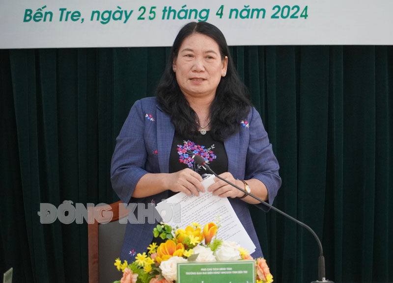 Phó chủ tịch UBND tỉnh Nguyễn Thị Bé Mười kết luận cuộc họp