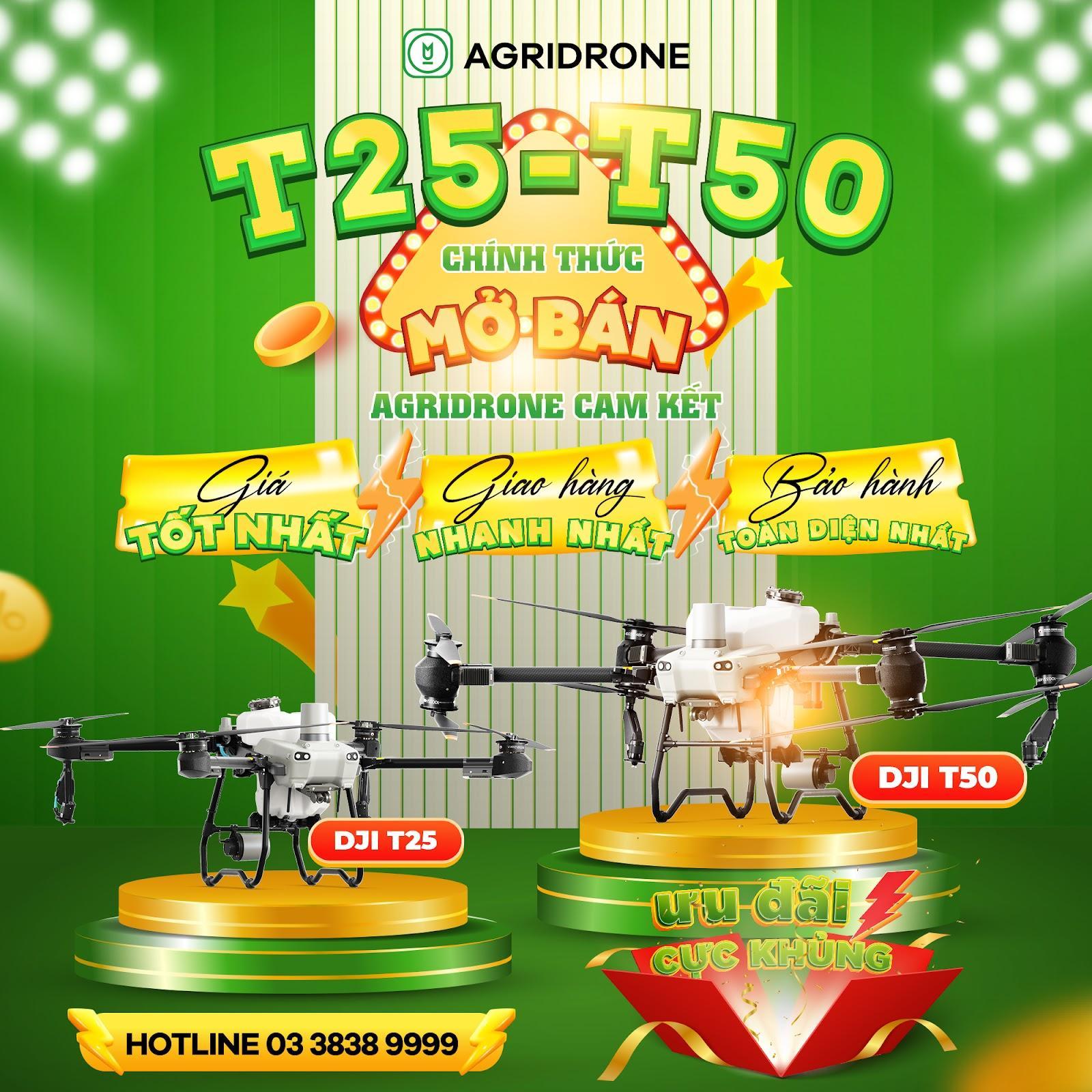 AgriDrone Việt Nam ra mắt thế hệ máy bay nông nghiệp mới DJI Agras T50 và DJI Agras T25