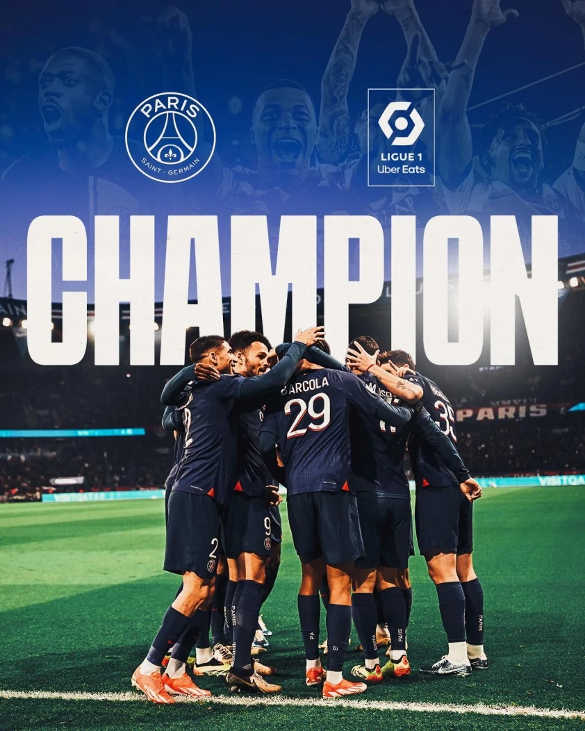 PSG chính thức lên ngôi vô địch Ligue 1 mùa thứ 3 liên tiếp (Ảnh: Ligue 1).
