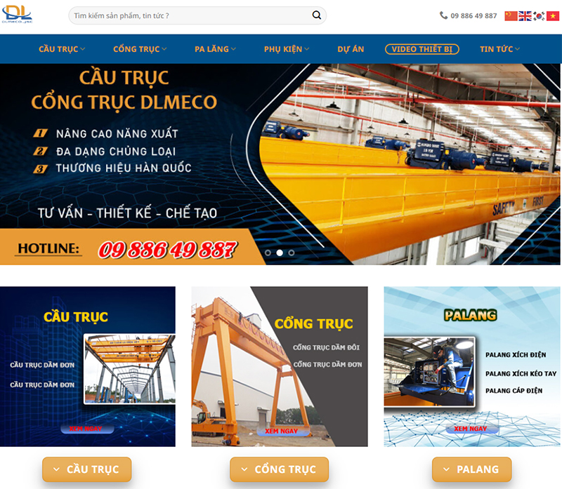 DLMECO: Đơn vị phân phối cầu trục cổng trục và pa lăng hàng đầu Việt Nam