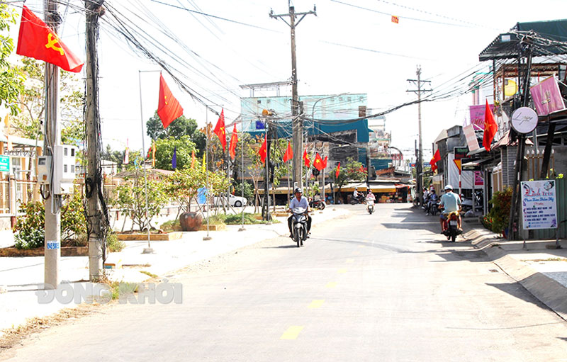 Một góc trung tâm xã Thới Lai.