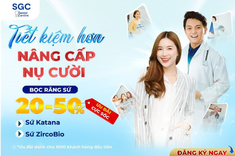 Bọc răng sứ 500K - Mức giá ưu đãi chỉ có tại Nha khoa SGC