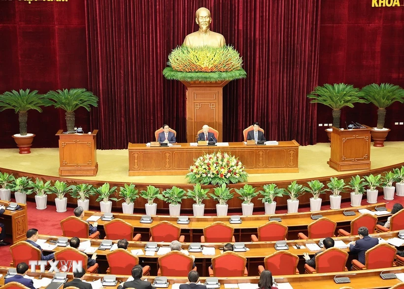 Khai mạc Hội nghị lần thứ chín Ban Chấp hành Trung ương Đảng khóa XIII Phiên khai mạc Hội nghị Trung ương lần thứ chín, khóa XIII. Ảnh: Trí Dũng/TTXVN