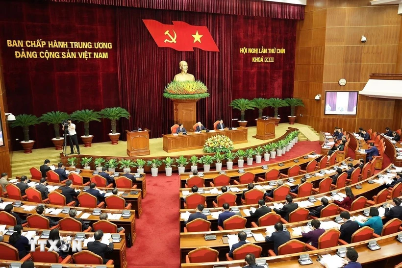 Phiên khai mạc Hội nghị Trung ương lần thứ 9, khóa XIII. Ảnh: Trí Dũng/TTXVN