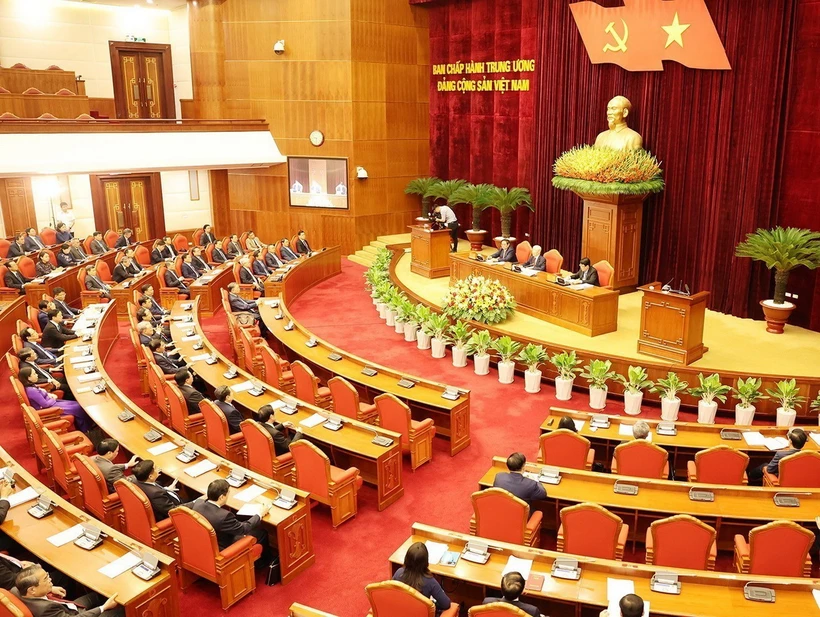 Toàn cảnh phiên bế mạc Hội nghị Trung ương lần thứ 9, khóa XIII. Ảnh: Trí Dũng/TTXVN