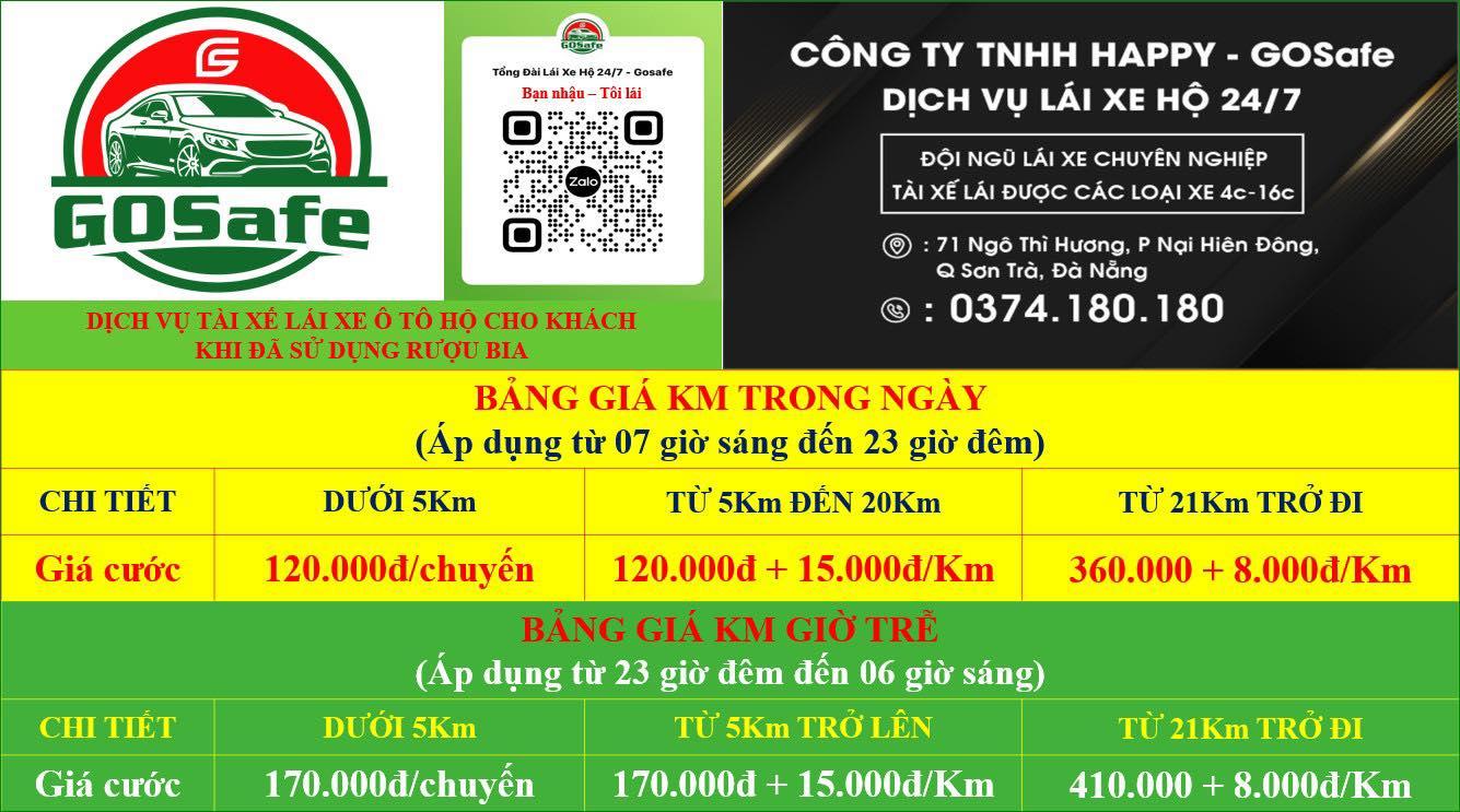 GOSafe dịch vụ lái xe hộ, giải pháp an toàn nhanh chóng, tin cậy