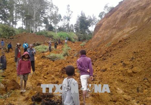 Hiện trường một vụ lở đất tại làng Ekari, Papua New Guinea. Ảnh tư liệu: AFP/TTXVN