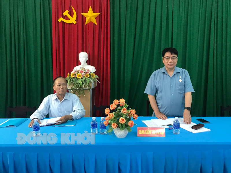 Hội Cựu chiến binh Việt Nam kiểm tra công tác kinh tế và thực hiện ủy thác chính sách tại huyện Ba Tri Phát biểu kết luận của Thiếu tướng Trần Đình Hướng tại buổi kiểm tra.