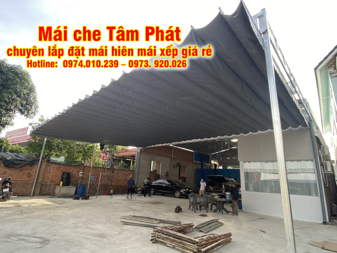 Mái che Tâm Phát - Địa chỉ lắp đặt mái xếp, mái hiên, mái bạt kéo uy tín, chất lượng