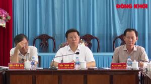 Phó bí thư Thường trực Tỉnh ủy Trần Thanh Lâm kiểm tra tiến độ các công trình, dự án trên địa bàn huyện Bình Đại