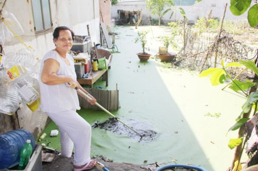 Nước thải tù đọng, khu vực chợ Phú Nhuận “nặng mùi”