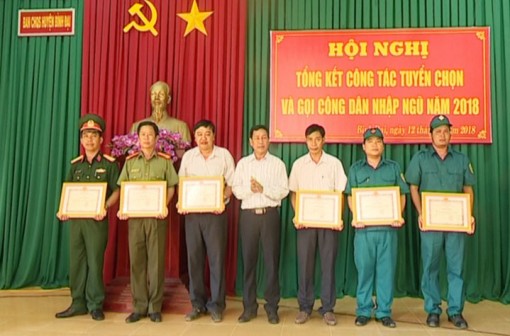 Bình Đại tổng kết công tác tuyển chọn  và gọi công dân nhập ngũ năm 2018