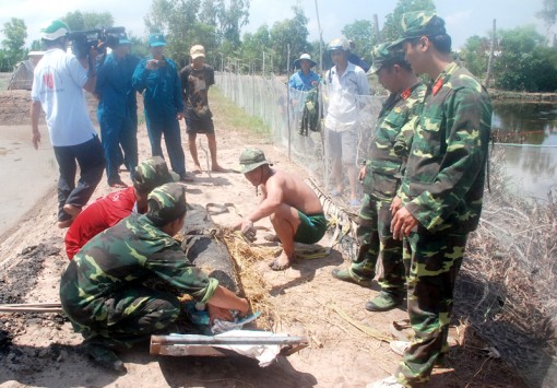 Thu gom 2 quả bom trên địa bàn huyện Thạnh Phú