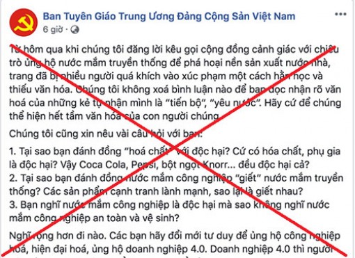 Đề nghị xử lý nghiêm Facebook giả mạo Ban Tuyên giáo Trung ương