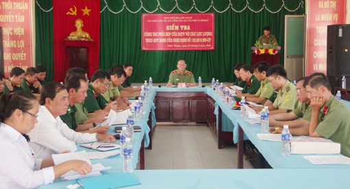 Đoàn kiểm tra liên ngành Cục Dân quân tự vệ Bộ Quốc phòng kiểm tra tình hình tại tỉnh