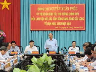Thủ tướng Chính phủ Nguyễn Xuân Phúc làm việc với các tỉnh về hạn mặn