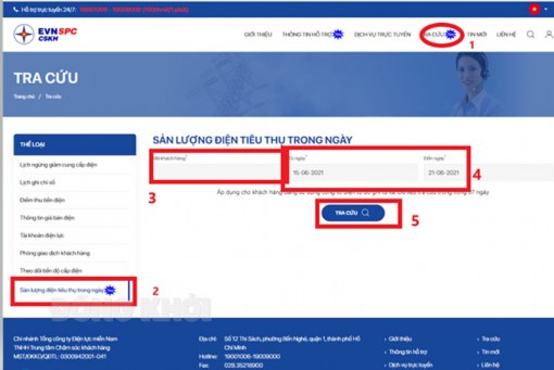 Hướng dẫn tra cứu sản lượng điện tiêu thụ hàng ngày