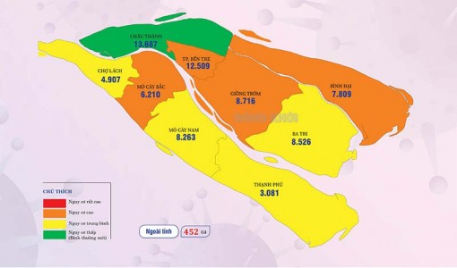 [Infographics] Thông tin dịch Covid-19 tỉnh Bến Tre, ngày 19-3-2022