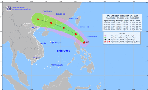 Bão Ma-on có sức gió giật cấp 11