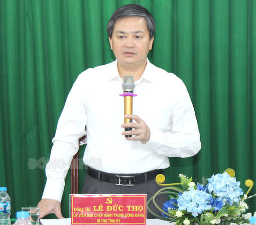 Bí thư Tỉnh ủy Lê Đức Thọ làm việc với Ban cán sự Đảng Tòa án nhân dân tỉnh