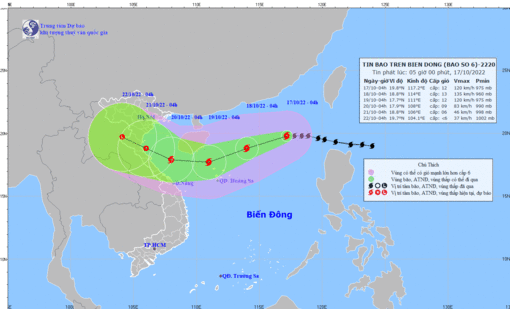 Bão số 6 cách quần đảo Hoàng Sa khoảng 720km