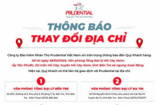 Thông báo thay đổi địa chỉ