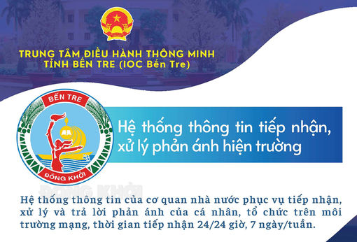 Hệ thống thông tin tiếp nhận, xử lý phản ánh hiện trường tỉnh Bến Tre