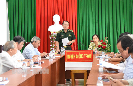 Kiểm tra công tác phòng, chống thiên tai và tìm kiếm cứu nạn tại Giồng Trôm