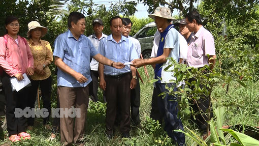 Chủ tịch UBND huyện Ba Tri thăm các gia đình bị ảnh hưởng do lốc xoáy