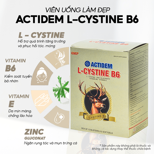 Actidem L-cystine đẹp da, chắc khỏe tóc chuẩn y khoa
