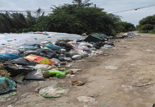 Đề nghị xử lý hành vi đổ chất thải trong phạm vi bảo vệ đê điều