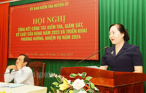 Mỏ Cày Bắc tổng kết công tác kiểm tra, giám sát, kỷ luật của Đảng năm 2023