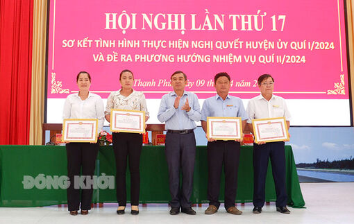 Huyện ủy Thạnh Phú sơ kết tình hình thực hiện Nghị quyết quý I-2024