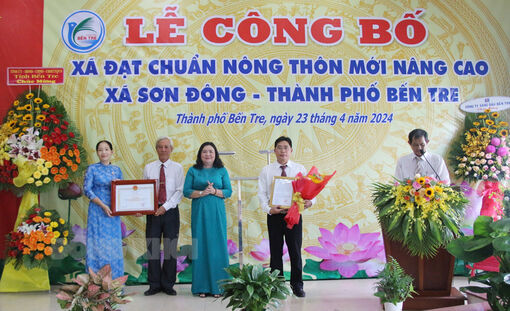 Xã Sơn Đông, TP. Bến Tre đạt chuẩn nông thôn mới nâng cao