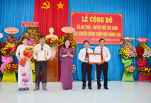 An Thới (Mỏ Cày Nam) đạt chuẩn xã nông thôn mới nâng cao