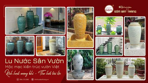 “Làm mới” không gian ngoại thất với lu nước sân vườn