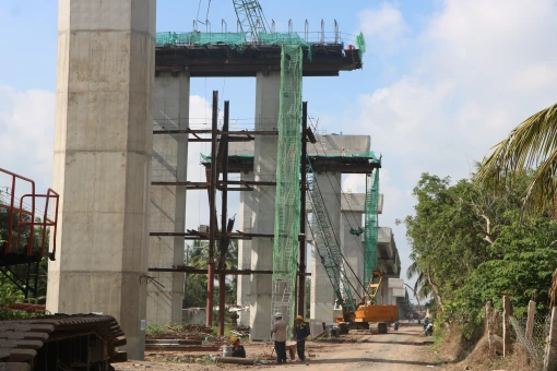 Dự án xây dựng cầu Rạch Miễu 2 đạt 50% tiến độ