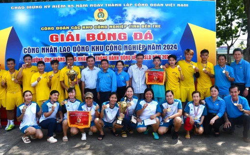 Bế mạc Giải Bóng đá mini công nhân lao động khu công nghiệp năm 2024