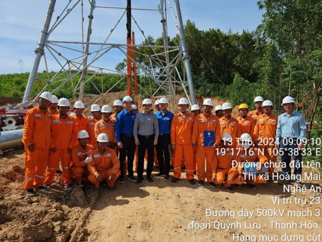 Đội xung kích Công ty Điện lực Bến Tre quyết tâm hoàn thành công trình dự án 500kV mạch 3 Quảng Trạch - Phố Nối