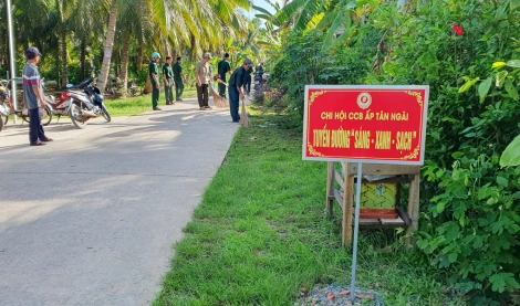 Xây dựng “Tuyến đường cựu chiến binh sáng - xanh - sạch” tại xã Tân Trung