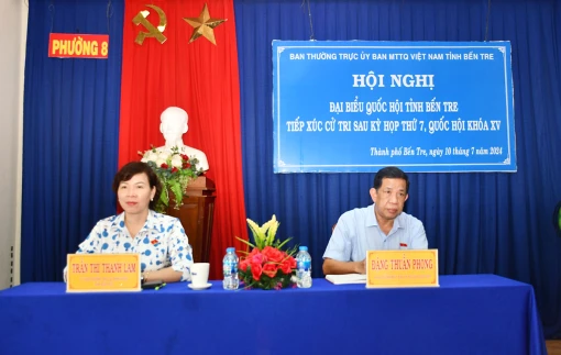 Đại biểu Quốc hội đơn vị tỉnh tiếp xúc cử tri tại TP. Bến Tre; Chợ Lách, Mỏ Cày Bắc